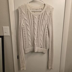 Abercrombie & Fitch Ivory Cable Knit Sweater